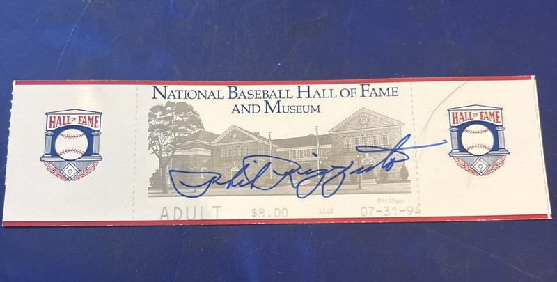 1994 BASEBALL~SIGNED PHIL RIZZUTO NATL. HOF/MUSEUM 7-31-94 INDUCTION DAY TICKET