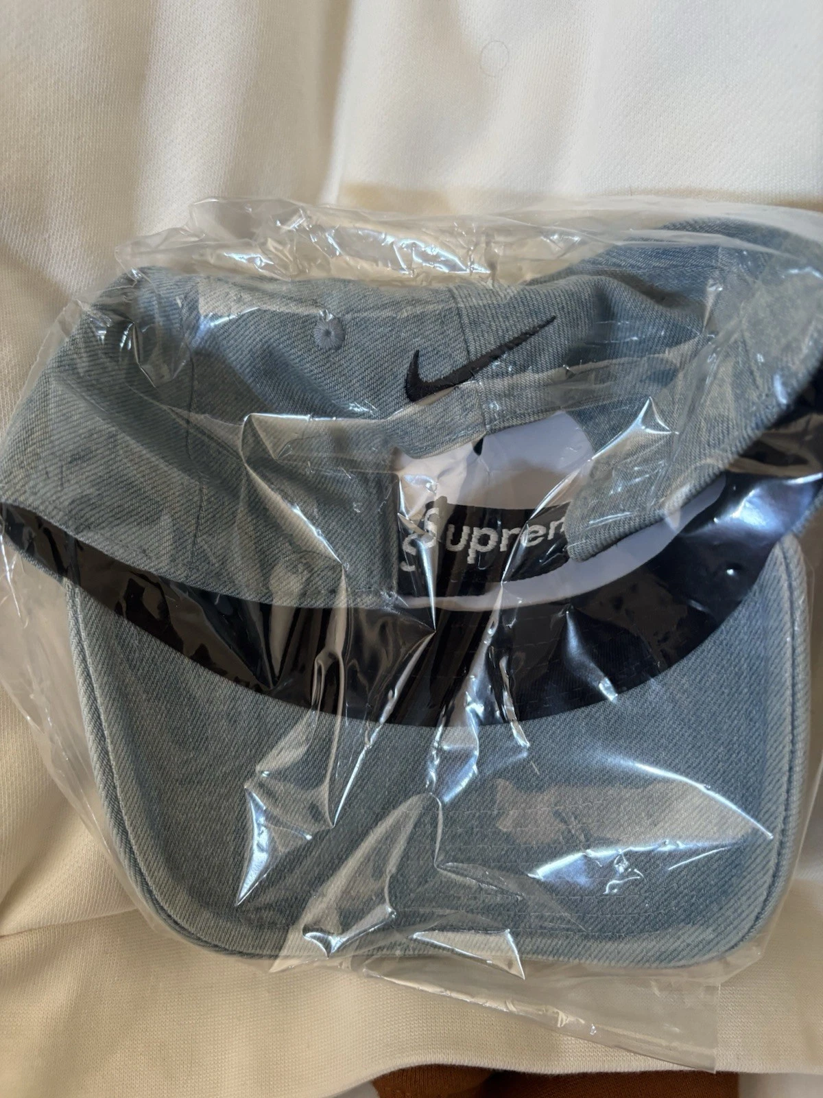 Casquette de baseball Supreme x Nike x ACG 6 panneaux chapeau denim taille unique bleu lavé FW22