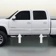 Chrome Body Side Molding Trim Die Cut Ends for 1999-2007 GMC
