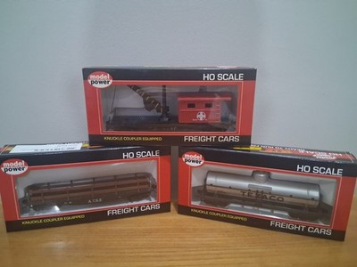 Model Power HO Scale Train Cars With Original Box Lot Of 3