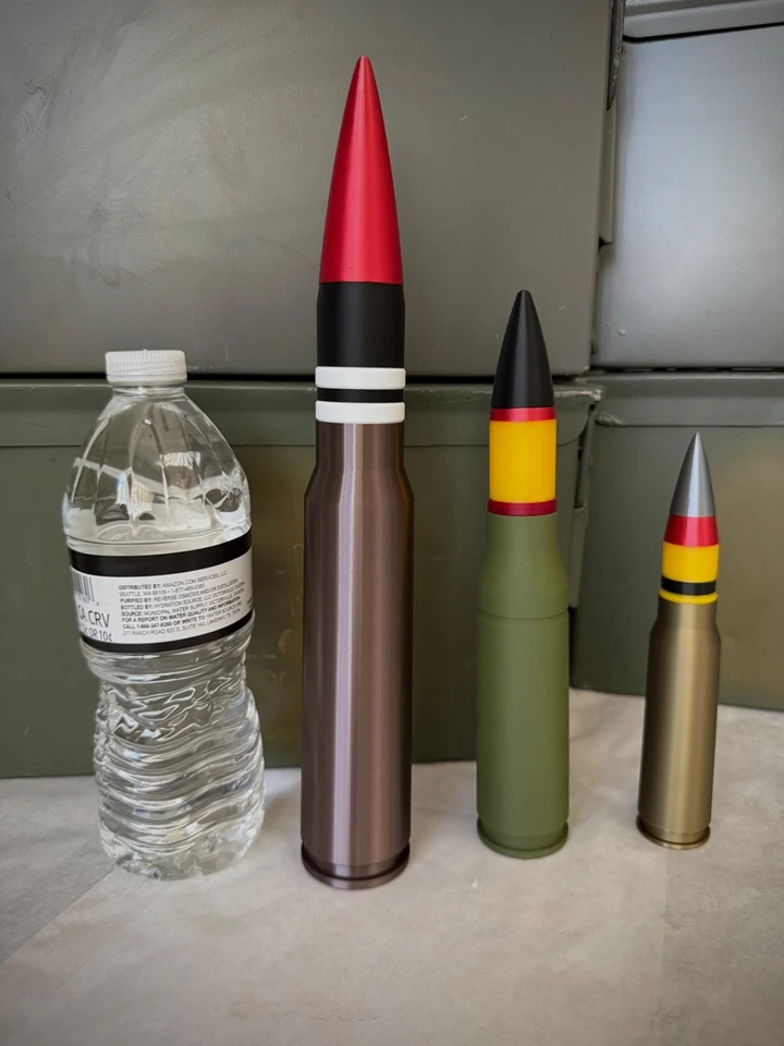 Set of 3, Replica 20mm, 25mm, 30mm Ammunition Used By All Modern Fighters & A-10 - Image 3 of 3