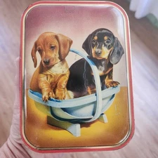 Edward Sharp & Sons Dachshund Toffee Tin - VINTAGE KENT ENGLAND
