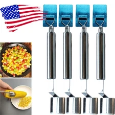 4X Stainless Steel Corn Cob Peeler Stripper Remover Kitchen Cutter Thresher Tool