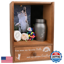 Favonuovy Pet Memorial Shadow Box Keepsake 9.25x13 Cat Memorial Gifts for Loss o