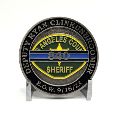 CHALLENGE COIN - Los Angeles County Sheriff Deputy Clinkunbroomer EOW 2023