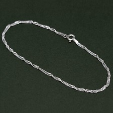 Genuine 925 Sterling Silver 1.9mm Singapore Chain Bracelet 6.5"/7.5"/8.5"