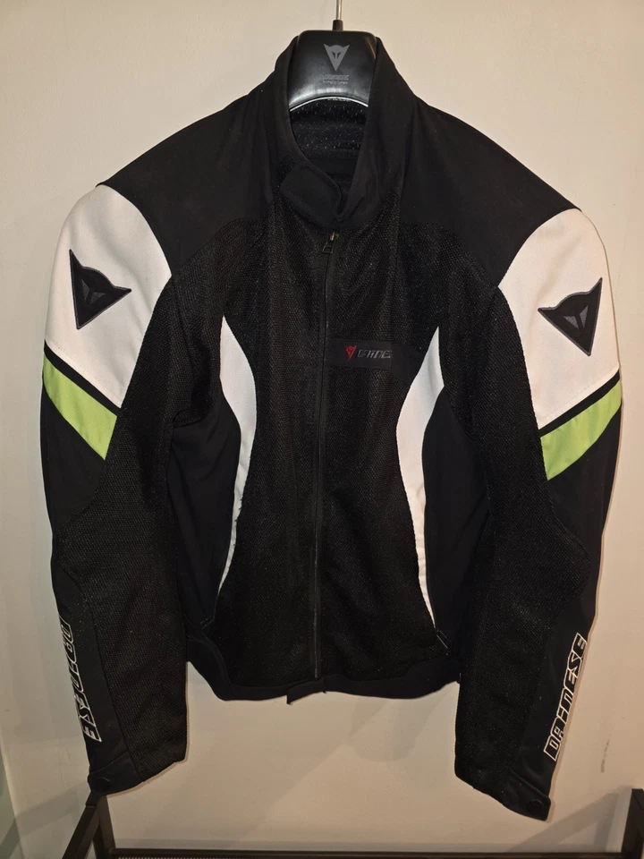 Chaqueta blindada de malla Dainese talla 46 Euro 36 EE. UU. negra blanca verde Foto 3 de 4