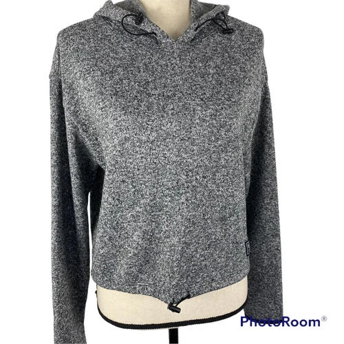 UNDERCOVER Felpa in pile ROSA Victoria Secret grigia marmorizzata foderata crop felpa con cappuccio donna sm