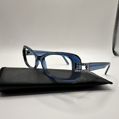 Daniel Swarovski Eyeglasses No Lens S569 60 6052 Blue Crystals
