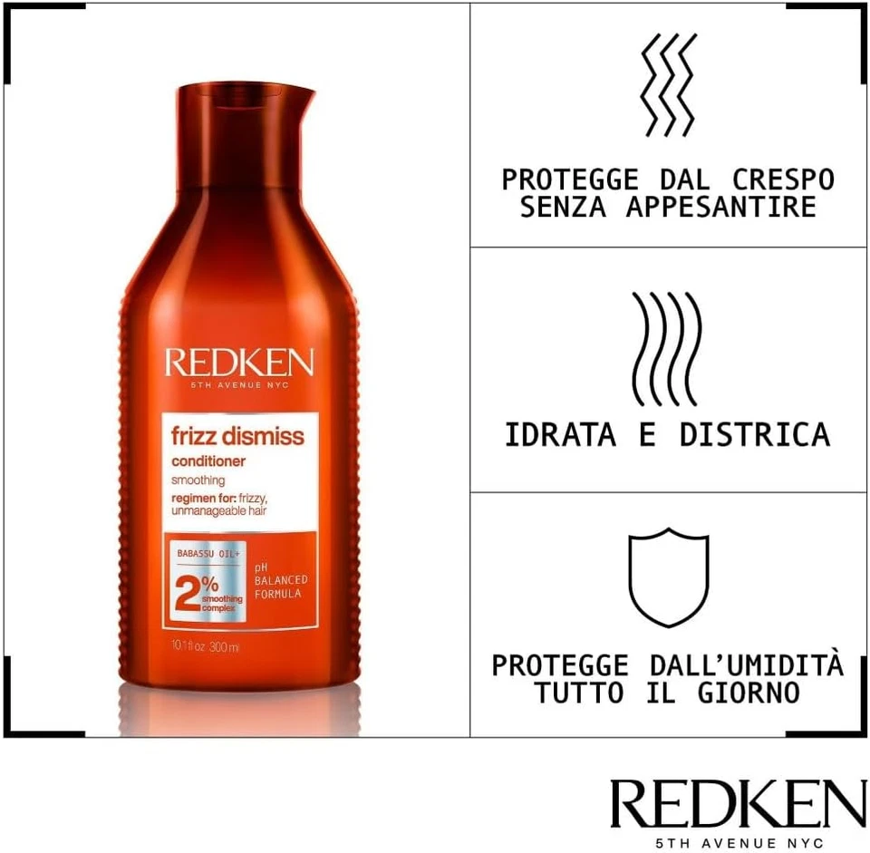 Redken | Balsamo Professionale Frizz Dismiss, Azione Disciplinante per Capelli C - Immagine 3 di 4
