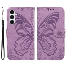 For Samsung A26 A25 A24 A16 A15 Embossed Butterfly Pattern Leather Phone Case