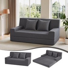 Sofá futón plegable Queen - Sofá cama sofá cama de pana deshuesado gris (doble)