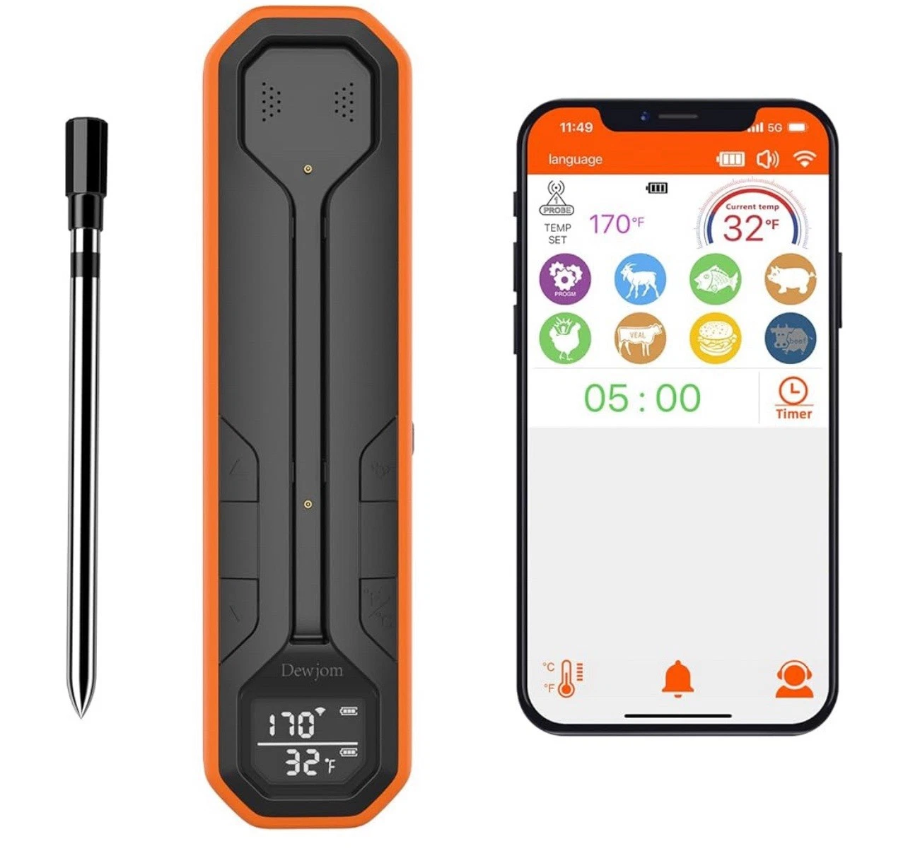 2026 Wireless Meat Thermometer – Digital Cooking Thermometer with Wireless Probe