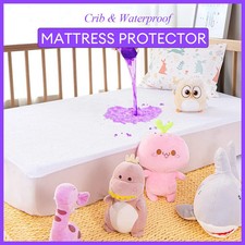 1pc Crib Mattress Protector Waterproof Cotton Terry Breathable Fitted Sheet