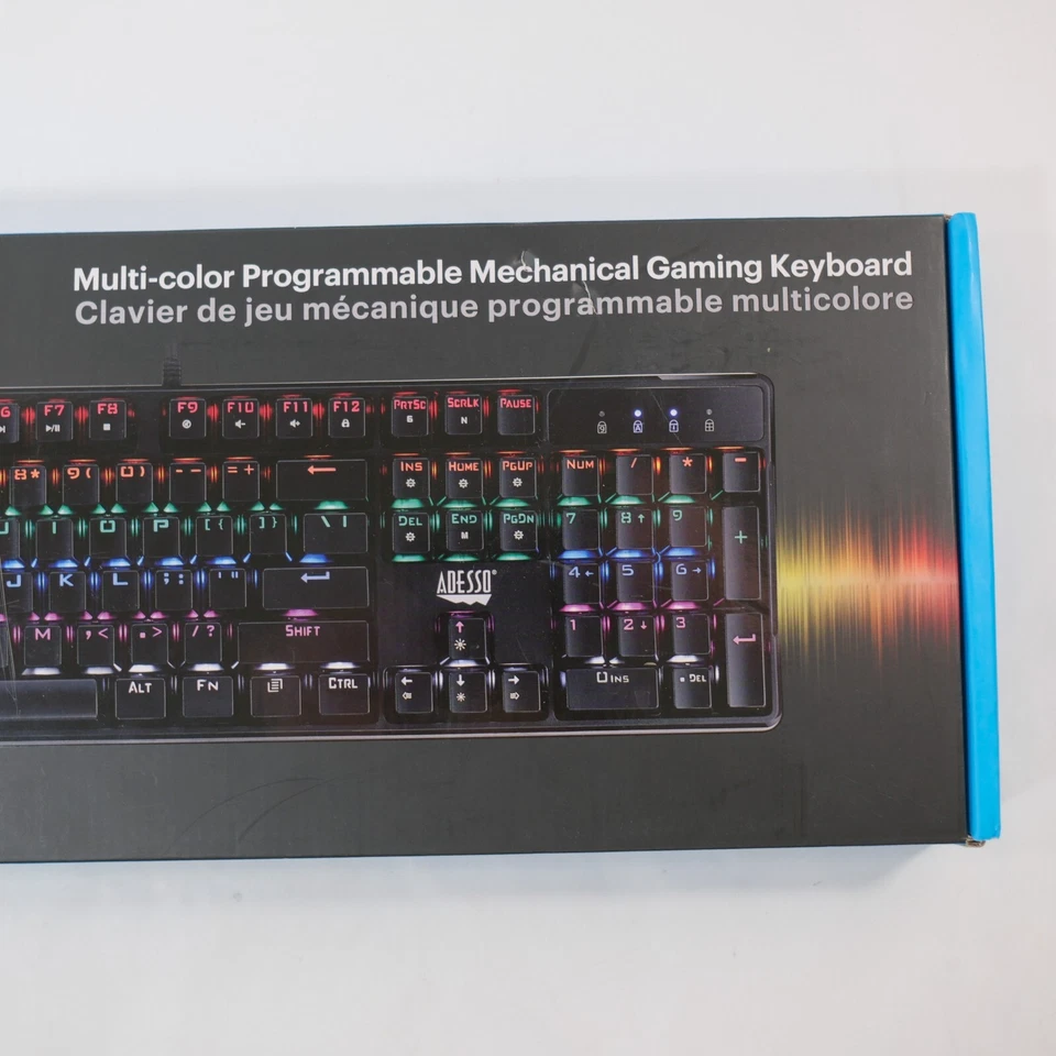 Adesso Rainbow Mechanical Illuminated Gaming Keyboard AKB-640EB NEW - Image 3 of 4