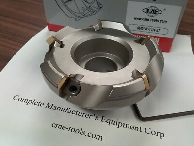 4'' 45 degree indexable face shell mill face milling cutter--new