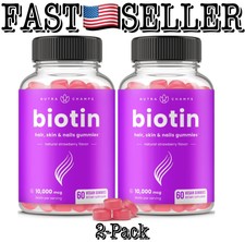 2-Pack NutraChamps Vegan Biotin Gummies 10,00...
