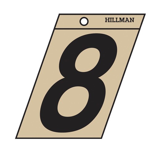 Hillman 2-In. Adhesive Black & Gold House Number 8 839474