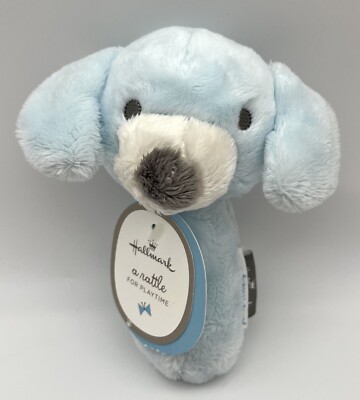 Hallmark Baby Rattle NWT Hallmark Blue Dog Plush Rattle Baby Toy | eBay
