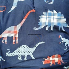 5pc Dinosaur Twin Comforter Dinosaurs Blue Red White Coverlet Bedding w/ Sheets