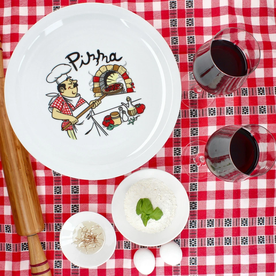 6er Set Luigi Pizzateller Ø30,5cm 6 Personen Teller Pizza Bäcker Platte  - Bild 2 von 4