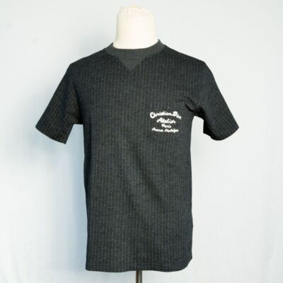 Dior Homme grè embroid. striped wool crew neck t-shirt | eBay