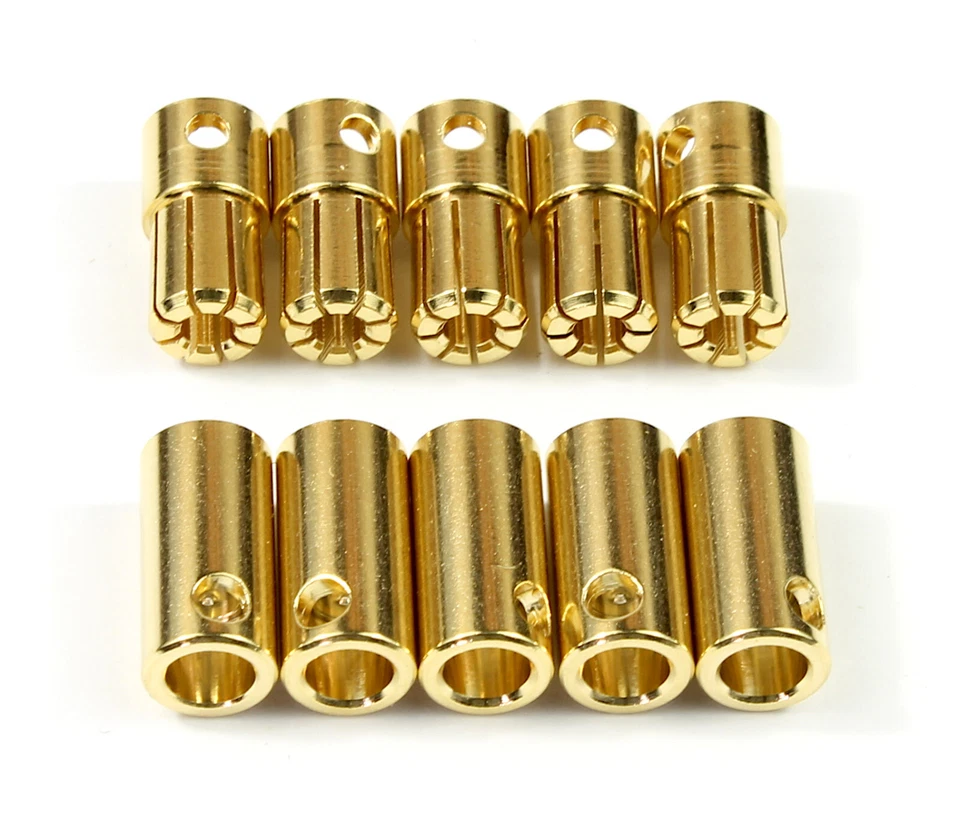 5 pairs 6.5mm Gold Bullet Connectors / Banana Plugs RC Car/Drone Lipo Battery - Image 2 of 4