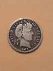 1907 BARBER DIME