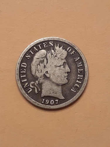 1907 BARBER DIME