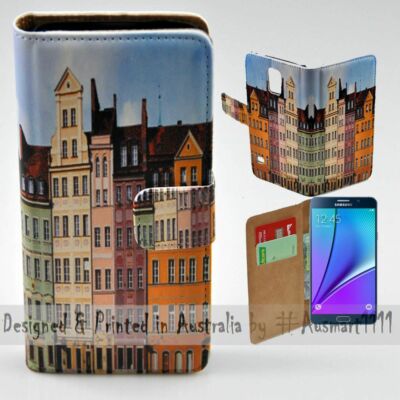 For Samsung Galaxy Note Series Polish Colour Buildings Print Mobile Phone Case