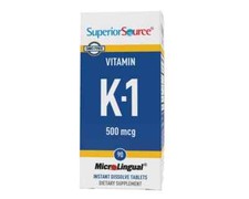 180 Tablets 90 x 2 K-1 Superior Source Vitamin K1 500 mcg Sublingual RK4