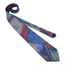 Savvy Made in USA 100% Silk Men's Tie Green Purple Red Abstract Design