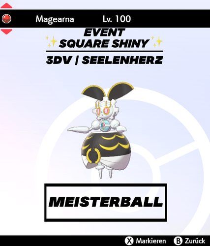 Pokemon Schwert und Schild Shiny [Event Square Shiny 2nd Magearna] FAST DELIVERY - Bild 1 von 5