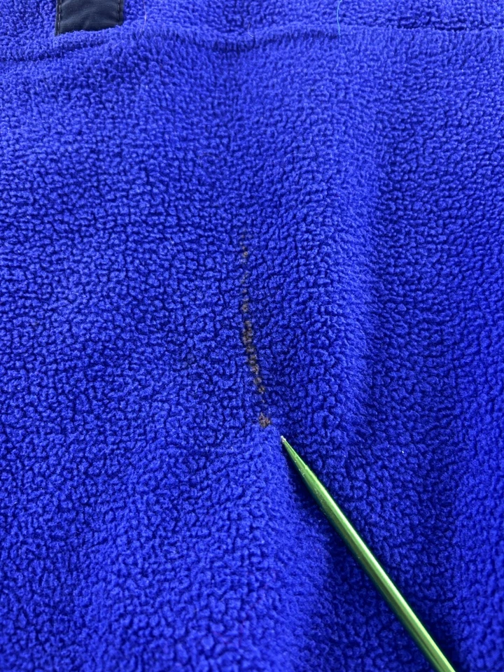 Chaqueta vintage LL Bean azul púrpura polar 1/4 pulóver a presión al aire libre Foto 2 de 4