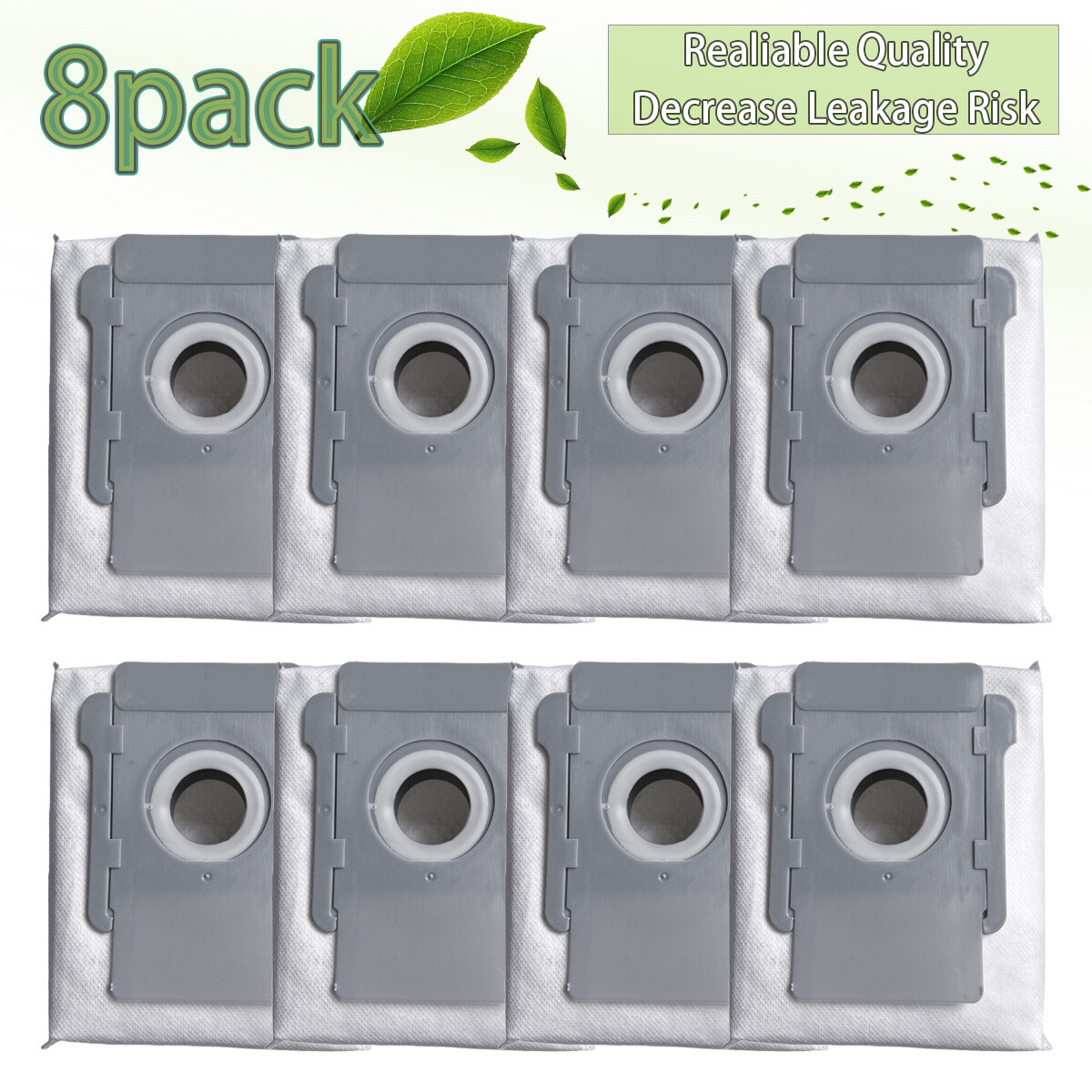 8 Pack Vacuum Bags Compatible with iRobot Roomba i3 i7+/Plus i6 s9+ i8 Includes Clean Bag