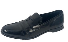 Prada Men's Size 8.5 Saffiano Black Leather Loafers Penny Dress Shoes Italy