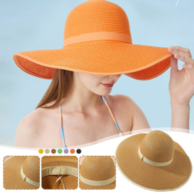 - 1pc Women\'s Large Brim Solid Color Sun Hat, Breathable And Comfortable, Elegant Lady Sun hat,Large Brim Double-sided Wearable Sun  main image 2