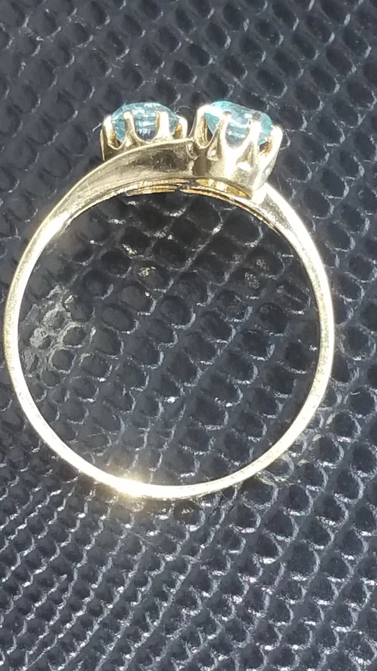 Ring Aquamarin 0,6ct. Handarbeit Gold 585 / 14k Altgold 3,26 Gramm - Bild 3 von 4