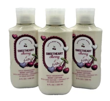 Bath & Body Works LOT of 3 Sweetheart Cherry Shea Daily Body Lotion Cream 8 oz