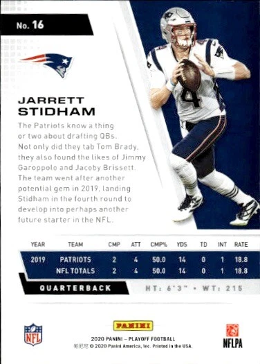 2020 Panini Playoff #16 Jarrett Stidham - Image 2 of 2