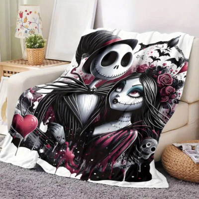 Jack And Sally Nightmare Before Christmas True Love Never Dies Halloween Blanket
