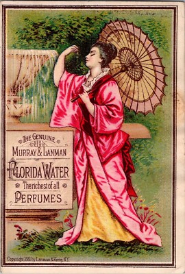 Murray & Lanman Florida Water Perfumes Asian Beauty Parasol Victorian Trade Card