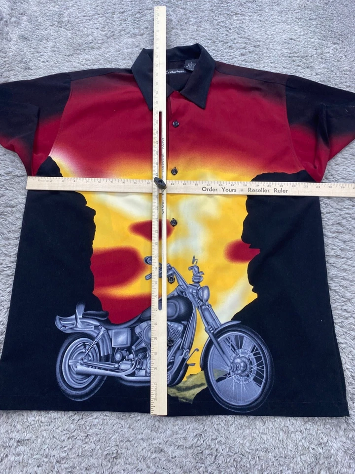 Винтажная мужская футболка без границ большой размер Harley Davidson мотоцикл гавайский мотоциклист 90-е - Изображение 4 из 4