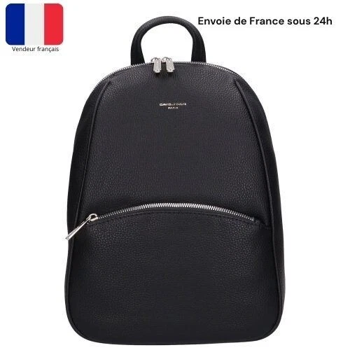 Sac à Dos Femme David Jones-Fille Matières Cuir PU Noir Elégant sortie sport fun - Photo 1/1