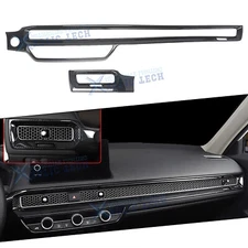 2pcs Carbon Fiber Style Dashboard Center AC Air Vent Panel For Honda Civic 11th