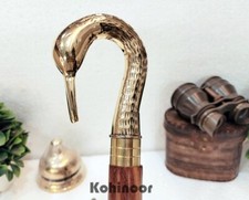 Solid Brass Swan Head Handle Victorian Handmade Wooden Walking Stick Cane Gift
