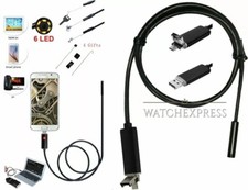 TELECAMERA ENDOSCOPICA 6 LED TUBO FLESSIBILE USB 5 MT IMPERMEABILE ISPEZIONE