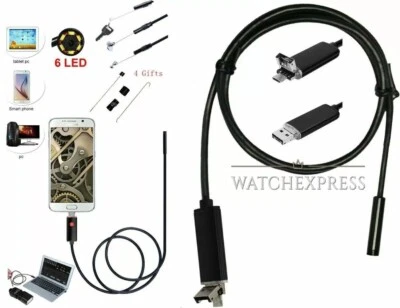 EACH ITALY TELECAMERA ENDOSCOPICA 6 LED TUBO FLESSIBILE USB 5 MT IMPERMEABILE ISPEZIONE