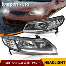 Headlights Assembly w/ LED Tube For Honda Civic 2006-2011 Sedan 4-Door Headlamps