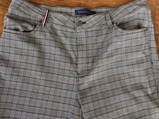 Tommy Hilfiger Women s Plaid TH Flex Ankle Black/Gray Pants Size 18W
